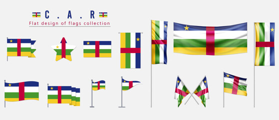 C.A.R flag, flat design of flags collection