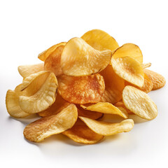 Potato ridged chips isolated on white background