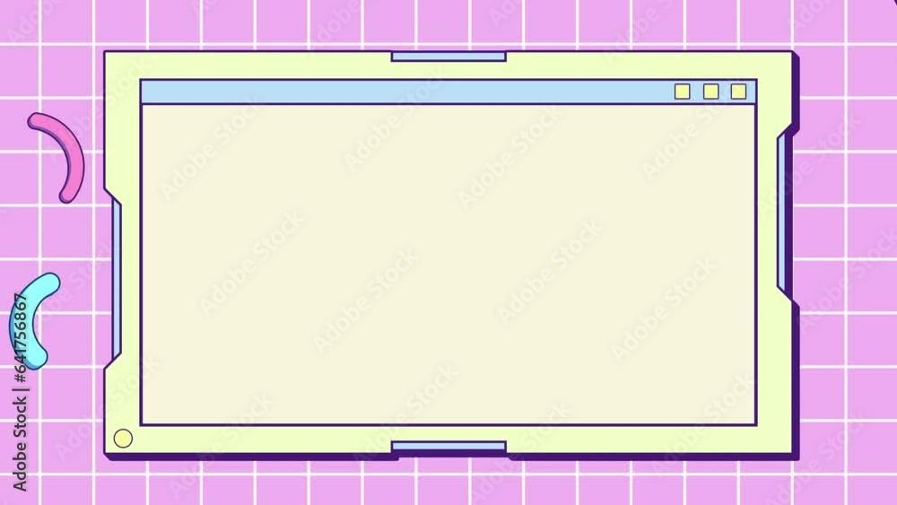 Poster abstract retro style 80-90s frame computer window background.