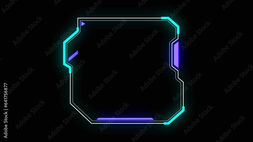 Poster abstract hi-tech hud sci-fi display interface frame digital technology element on black background