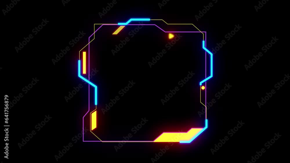 Poster abstract hi-tech hud sci-fi display interface frame digital technology element on black background