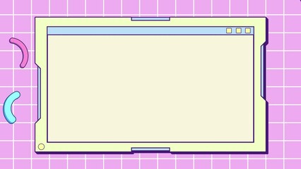 Abstract retro style 80-90s frame computer window background.