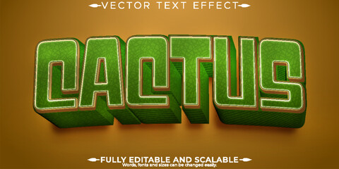 Editable text effect, cactus desert text style © QuillArtistry