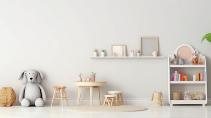 beautiful rendering of bright kid's bedroom interior