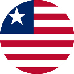 Liberia flag button on white background