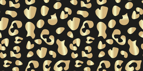 Trendy Ogee Ikat Batik seamless pattern with Animal leopard print. Design of  luxury golden bolt wrapping paper. Wallpaper and textile printing. Vector illustration.