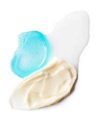 Nail and cuticle care serum oil treatment texture isolated on white background. Cosmetic makeup product texture