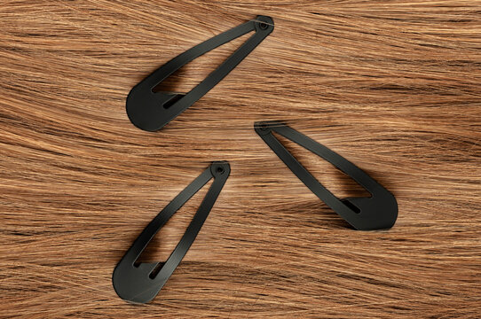 Group of black hair clips