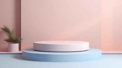 3d Pastel podium for your product. Generative AI.