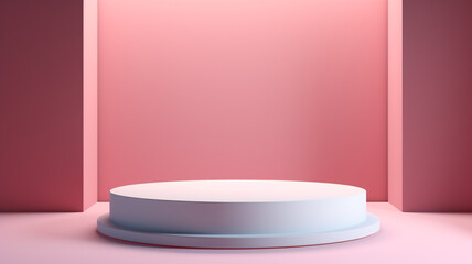 3d Pastel podium for your product. Generative AI.