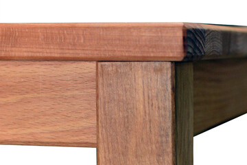 Wooden table surface. Natural wood furniture close view