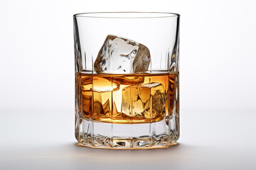 Glass of whiskey or bourbon on ice