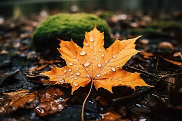 Maple leaf fall autumn concept