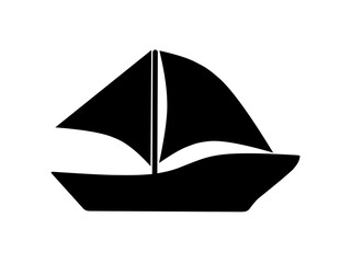 sailing ship icon vector with simple design