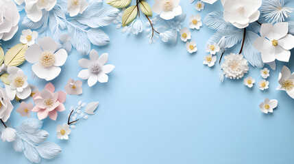 Pastel tone flower background frame