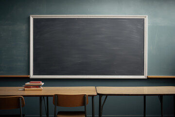 blank classroom blackboard in a class room, space for text - school edication - AI Generated