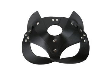 Black leather mask for a fetis. 
