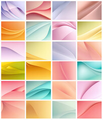 Set of smooth and curvy lines background, banner set.