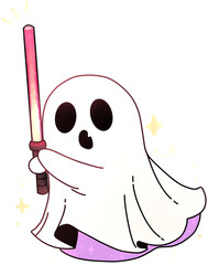 Ghost with Light saber hand drawn style