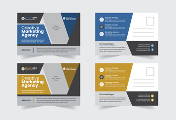 Corporate Postcard Vector Design Template