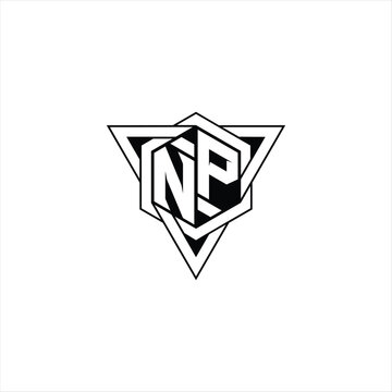 recommend clip art: NP Letter Logo monogram hexagon shape with triangle geometric outline sharp modern design