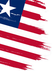 Liberia flag with brush paint textured isolated  on png or transparent background