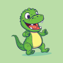 Cute crocodile happy mood vector illustration