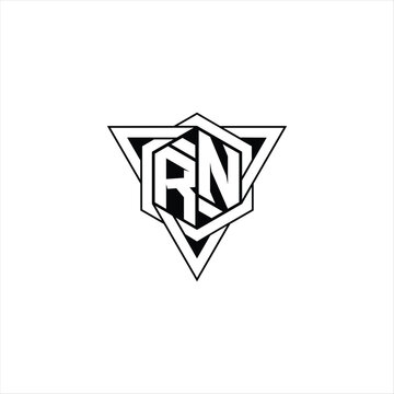 recommend clip art: RN Letter Logo monogram hexagon shape with triangle geometric outline sharp modern design