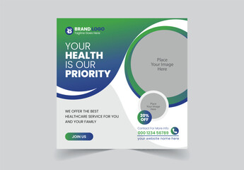 Social Media Post Medical Vector Design Template