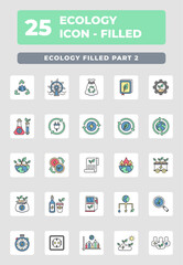 Ecology Environtment filled icon style design