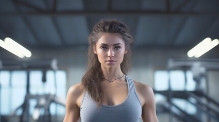 Fototapeta premium Woman athlete running in the morning. Healthy lifestyle activity of girls. Generative AI