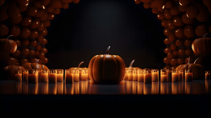 Halloween with pumpkin and candles Concept Generative AI