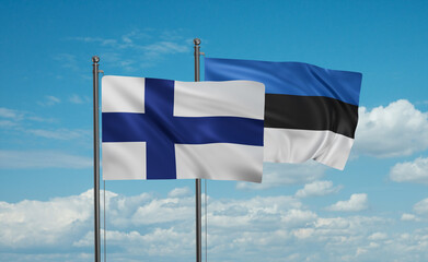 Estonia and Finland flag - 641772406