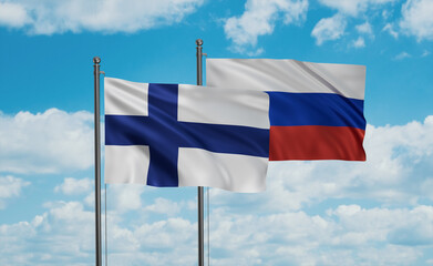 Russia and Finland flag
