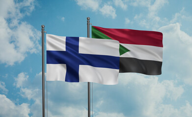 Sudan and Finland flag