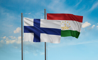 Tajikistan and Finland flag