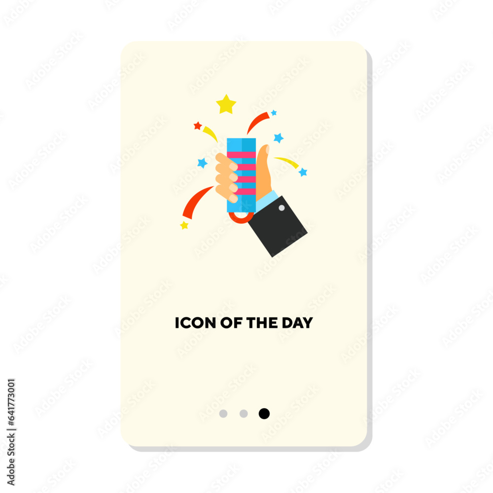 Poster joyful activity vector icon. party, masquerade, cracker isolated vector. motion and action concept. 