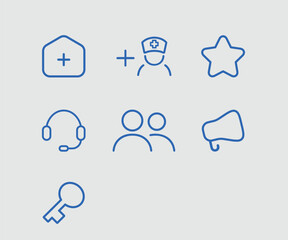medical doctor help blue icon set 