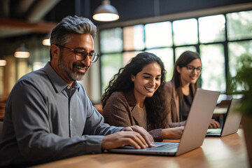 business team working in office