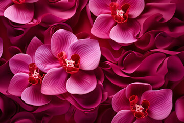 close up of pink and red orchid flowers