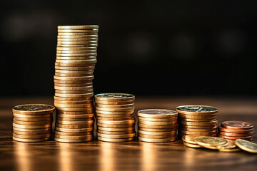 stack of coins in random order