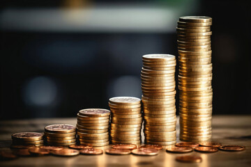 stacks of coins in increasing order