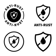 Anti Rust - collection of vector icons for metal items. Isolated on white vector signs.