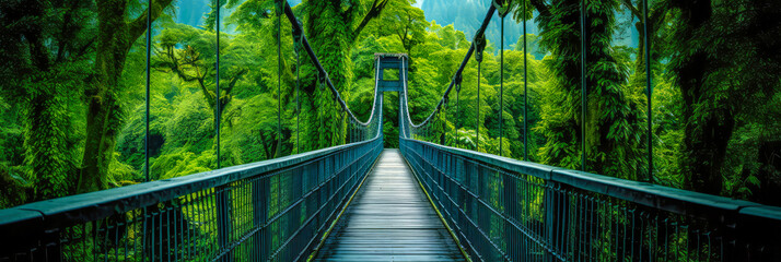 Brücke im Regenwald. Generiert mit KI