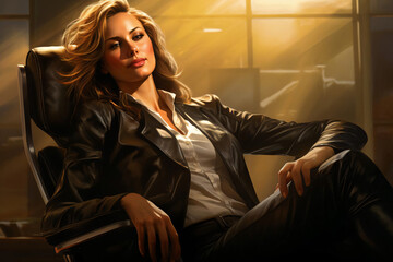 Fototapeta premium Artistic render of a powerful female executive
