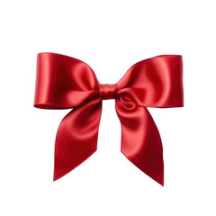 Beautiful red bow on transparent background, png