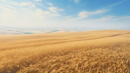 An image of a golden wheat field stretching into the distance.