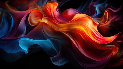 Obraz premium Image of a digital artwork with dynamic swirls of wavy lines.