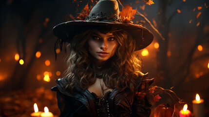Fototapeta premium portrait of a halloween witch