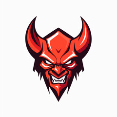 Demon character head cartoon logo vector symbol